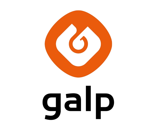 a galp logo with a black background