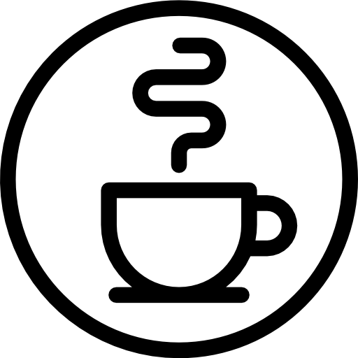 a black cafeteria logo